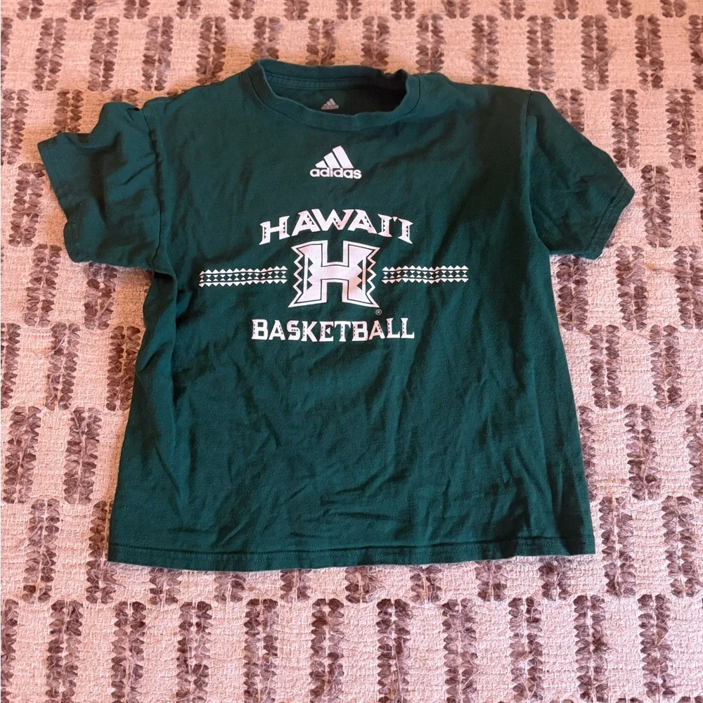 Adidas Kids Dark Green Hawaii Basketball Tee - Picture 1 of 2